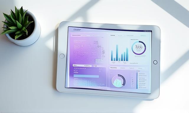 Clean, modern data visualization on a digital tablet